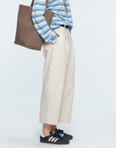 Oversized Washed Cotton Ankle-Length Trousers