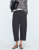 Oversized Washed Cotton Ankle-Length Trousers