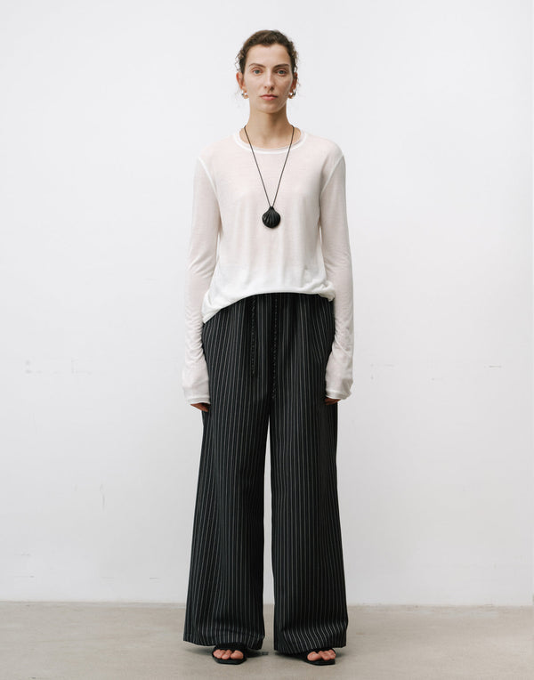 Pantalon à rayures minuit