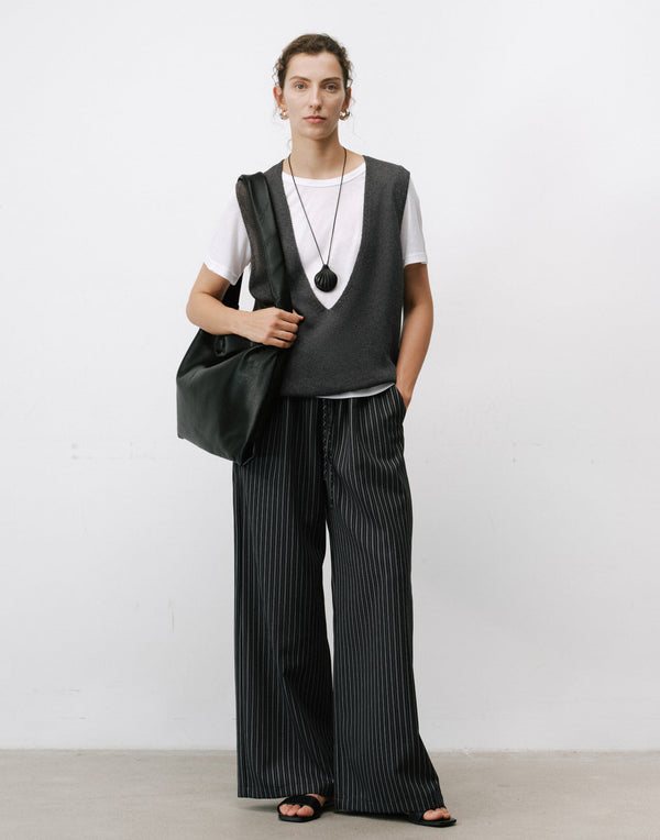 Pantalon à rayures minuit