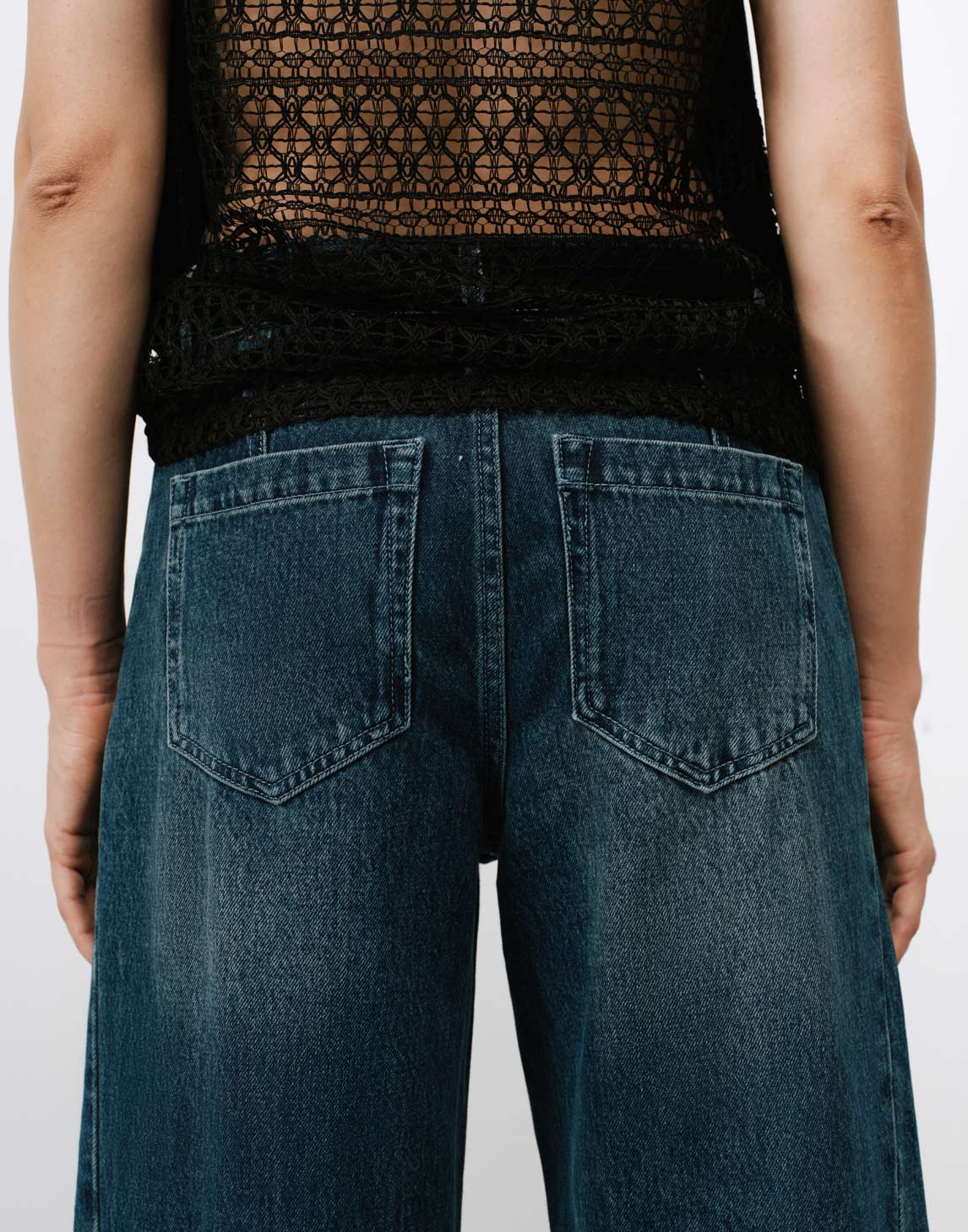 Retro Jeans mit weitem Bein