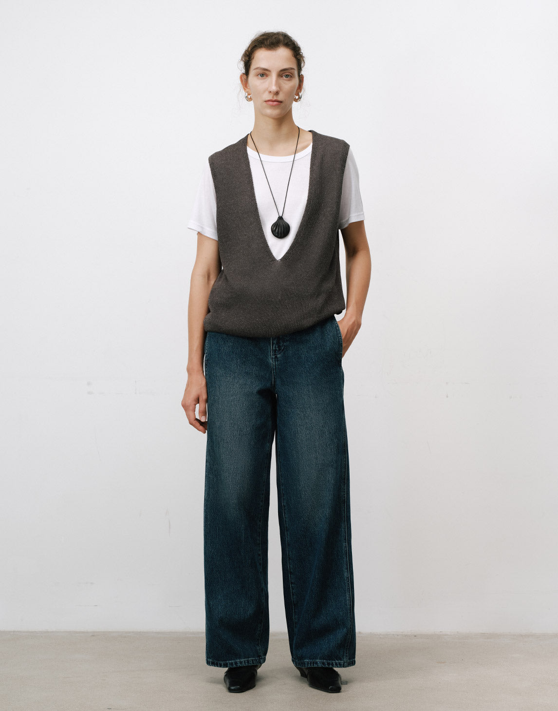 Retro Jeans mit weitem Bein