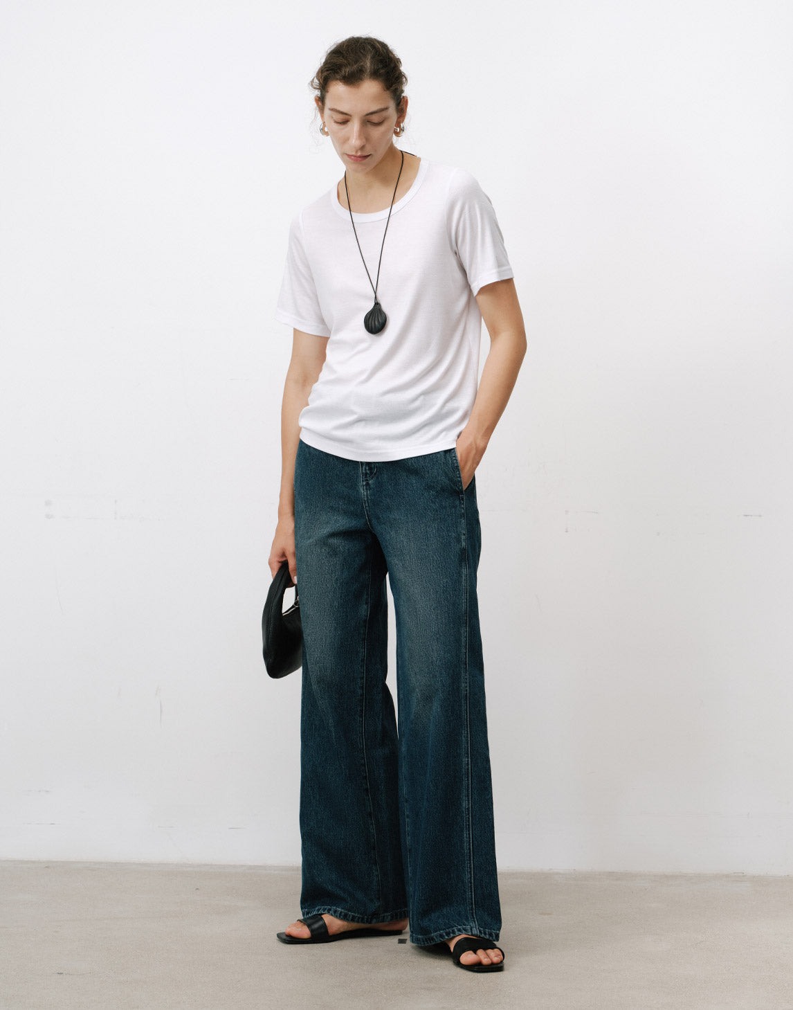 Retro Jeans mit weitem Bein