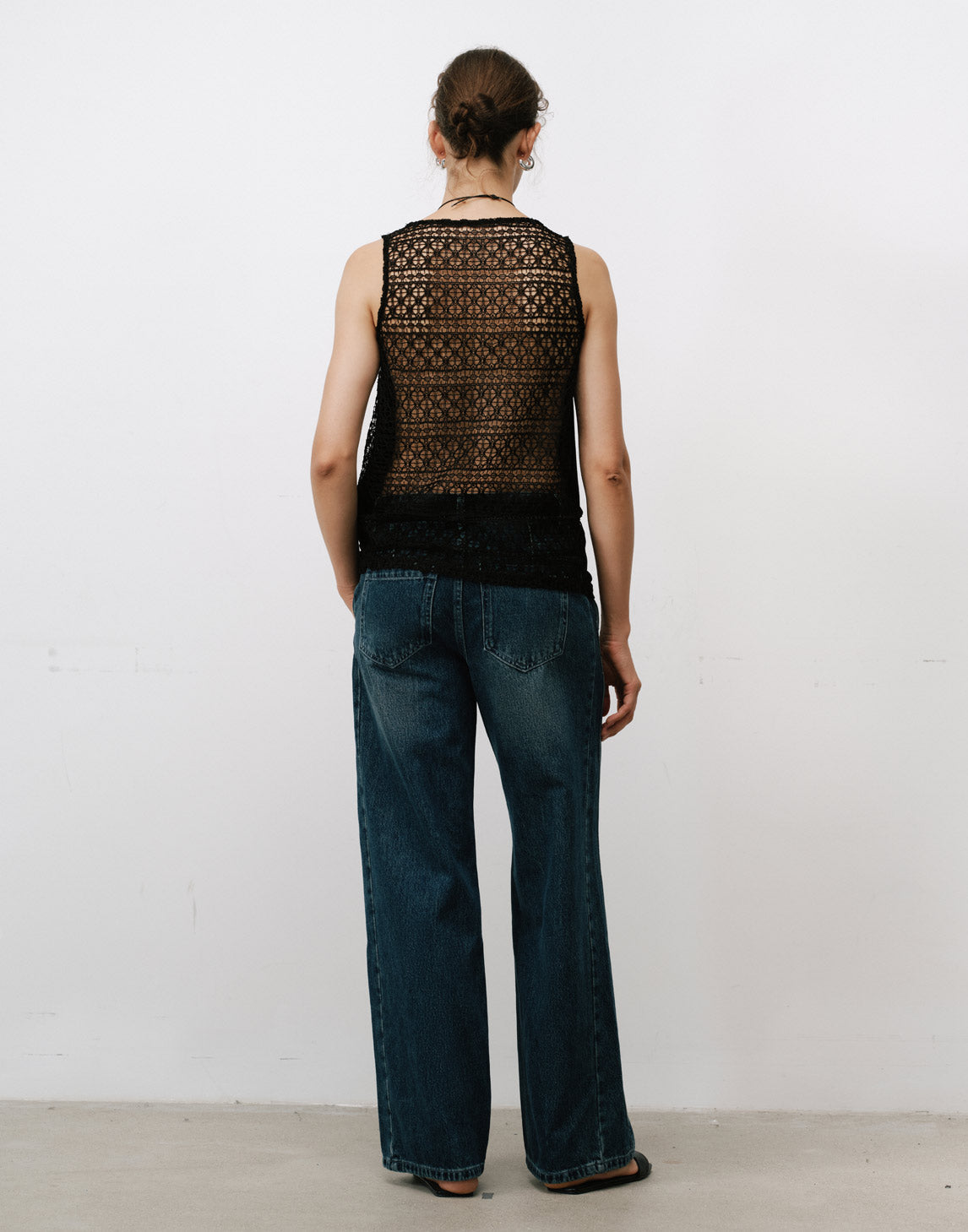 Retro Jeans mit weitem Bein