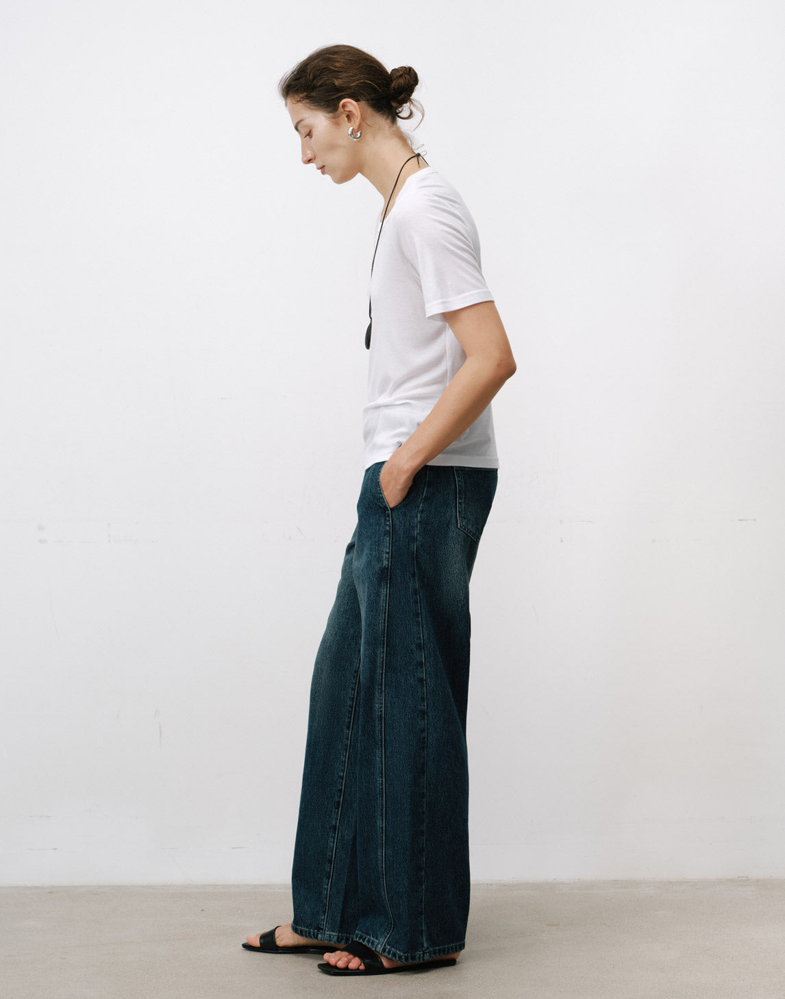 Retro Jeans mit weitem Bein