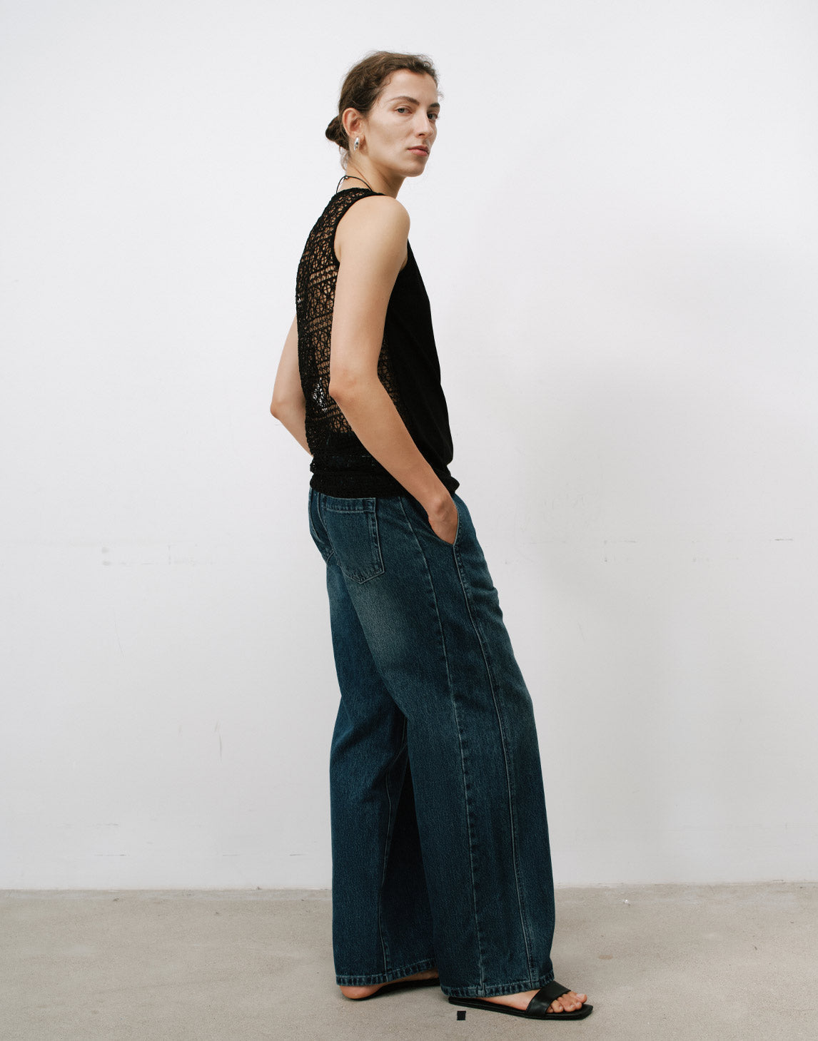 Retro Jeans mit weitem Bein