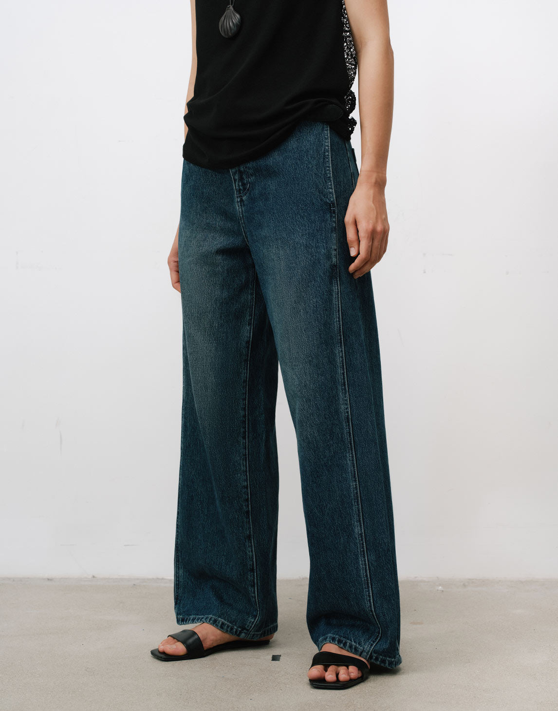 Retro Jeans mit weitem Bein