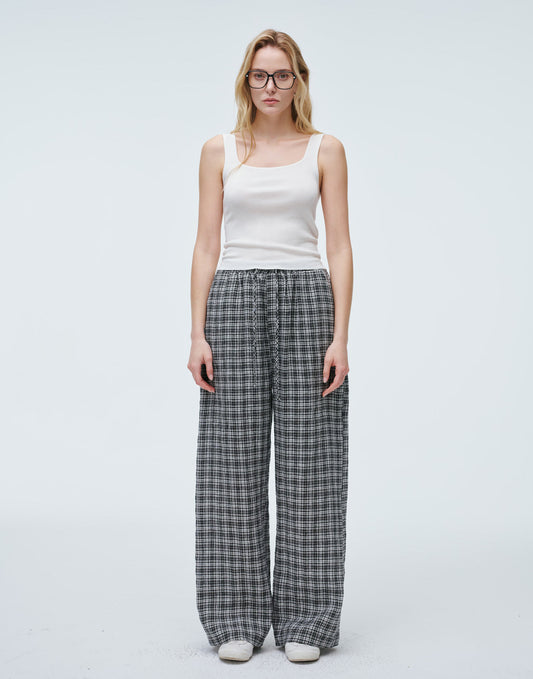 Gingham Linen Pants