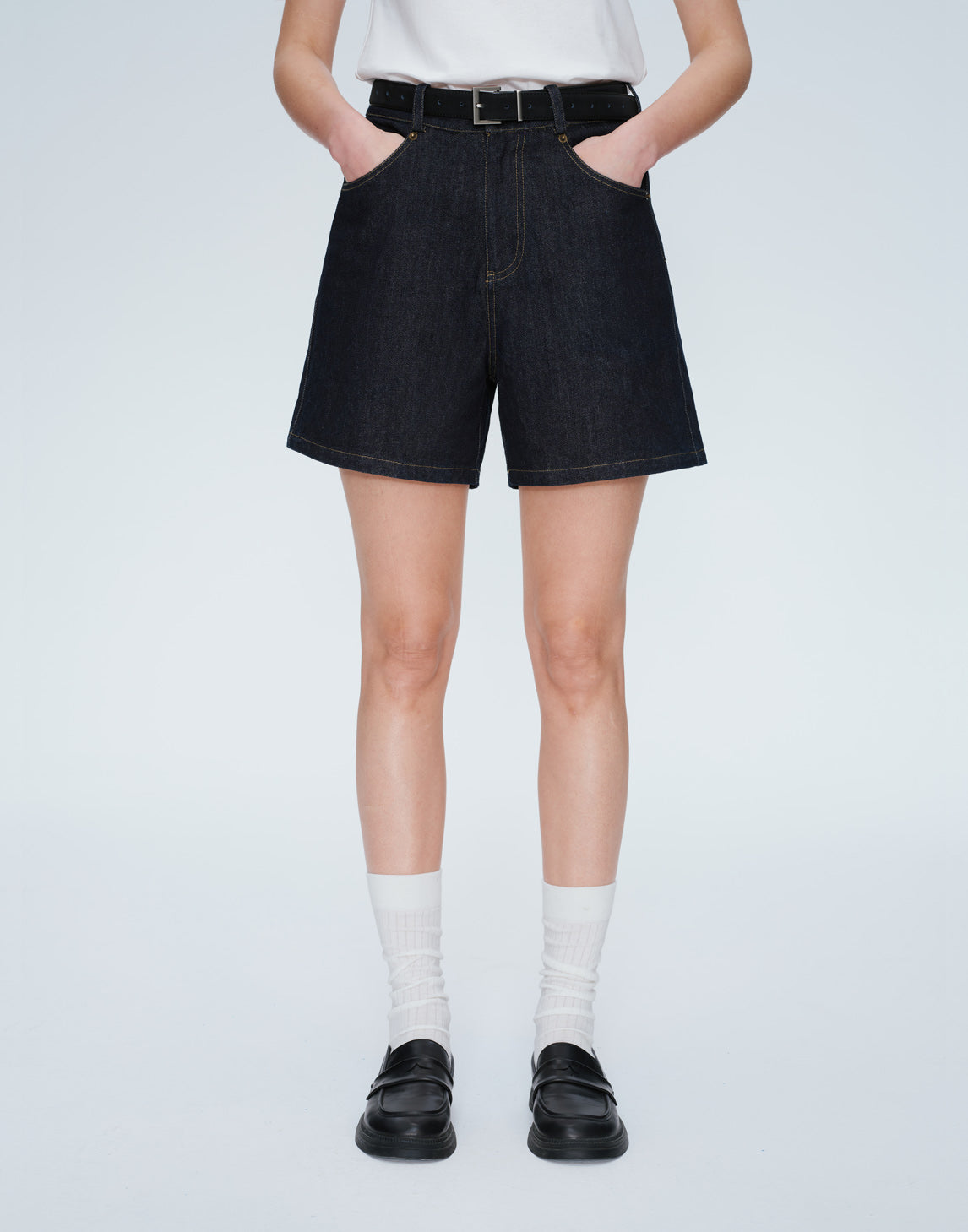 Shorts de mezclilla de cintura alta