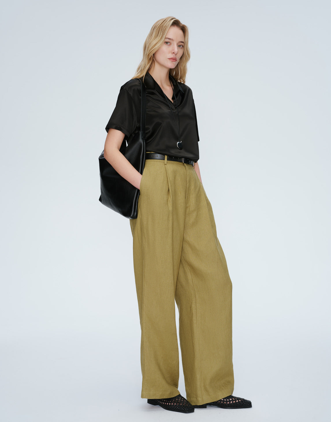 Harbor Plissierte Leinenhose