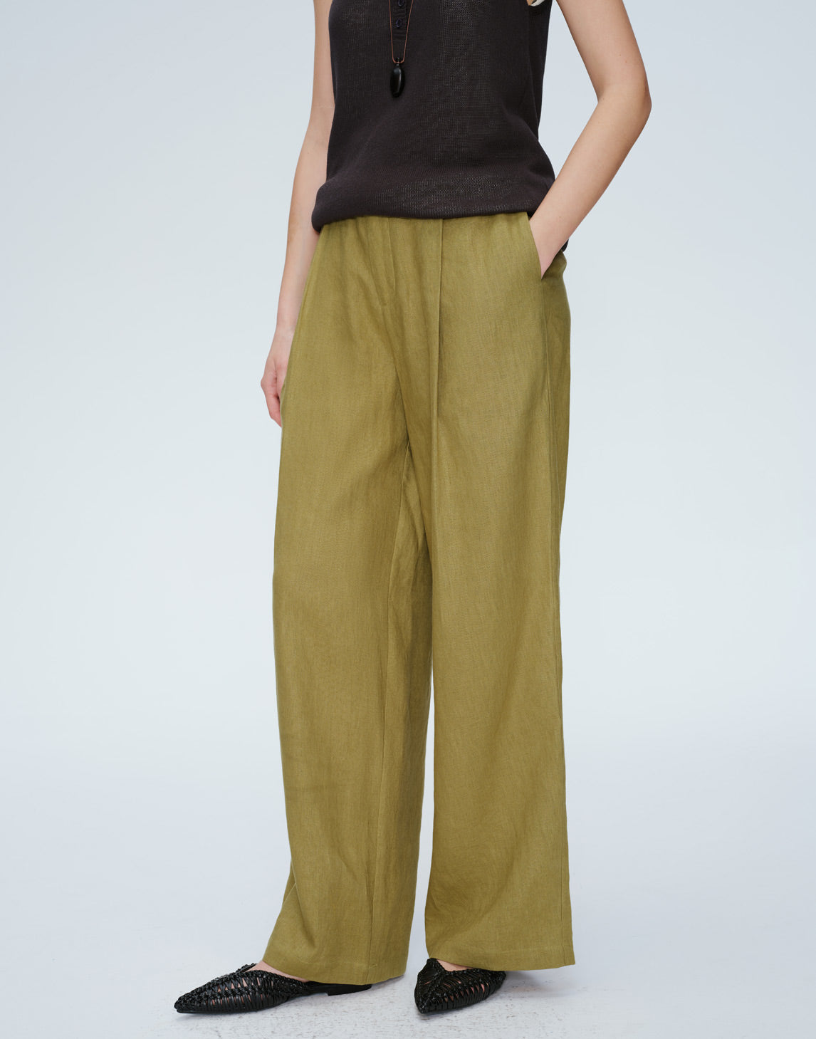 Harbor Plissierte Leinenhose