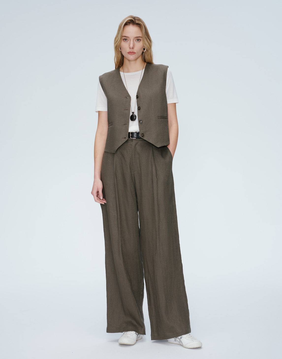Harbor Plissierte Leinenhose