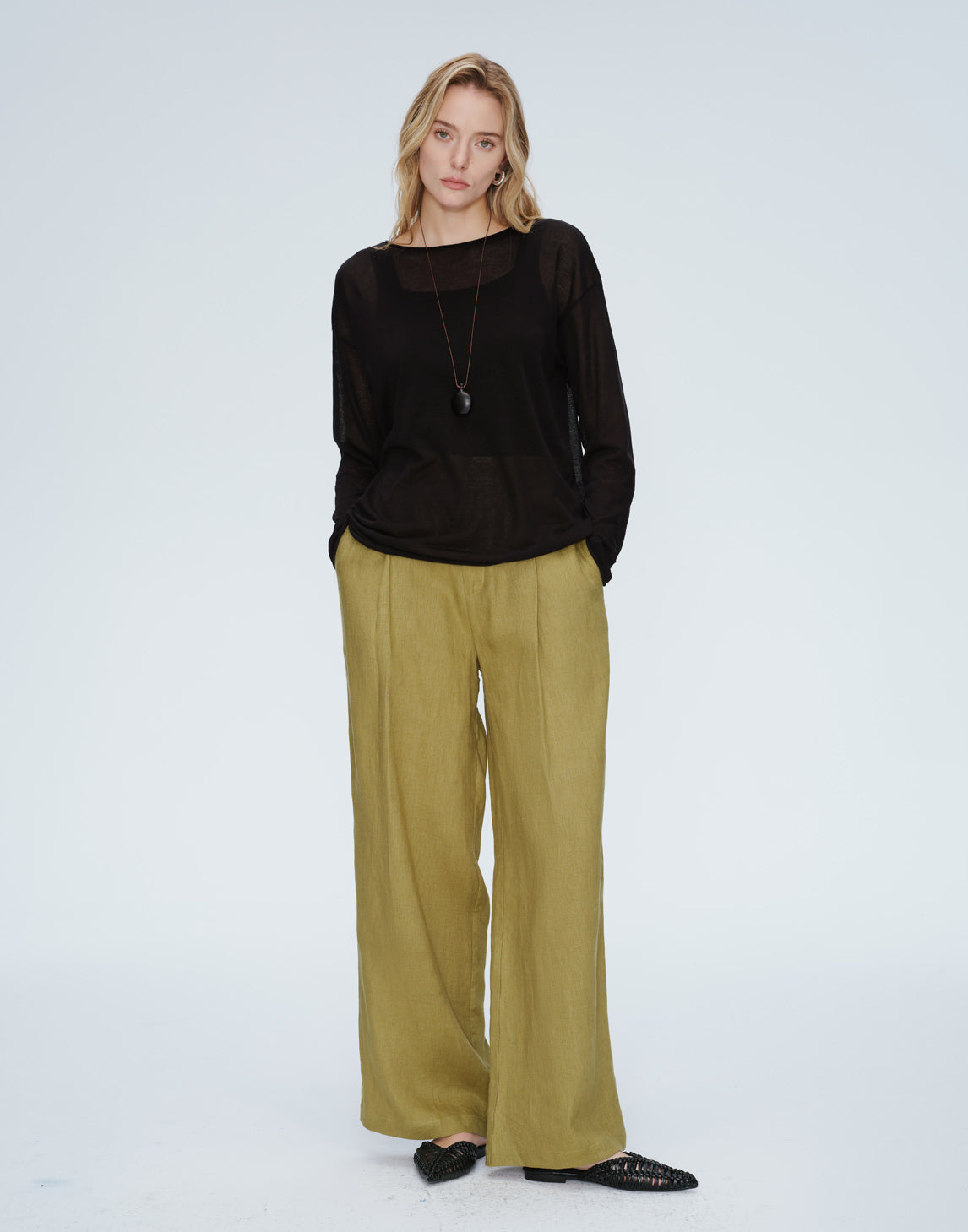 Harbor Plissierte Leinenhose