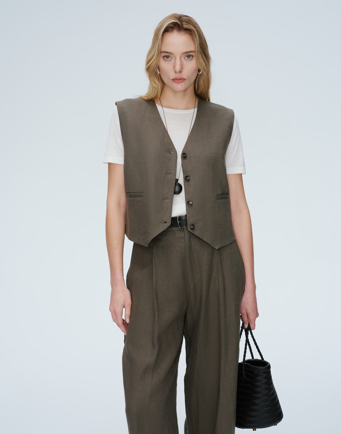 Harbor Plissierte Leinenhose