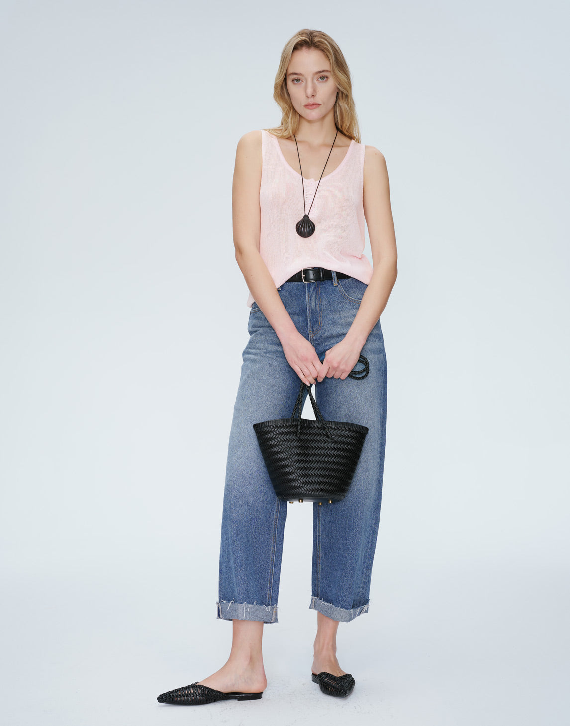 Snowfade Jeans mit rohem Saum und geradem Schnitt