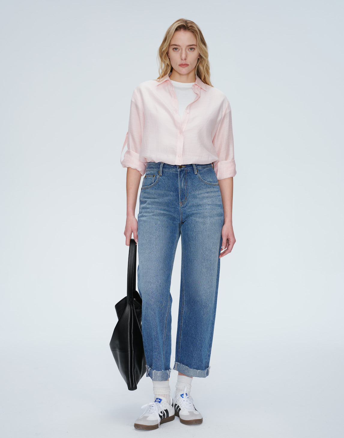 Snowfade Jeans mit rohem Saum und geradem Schnitt