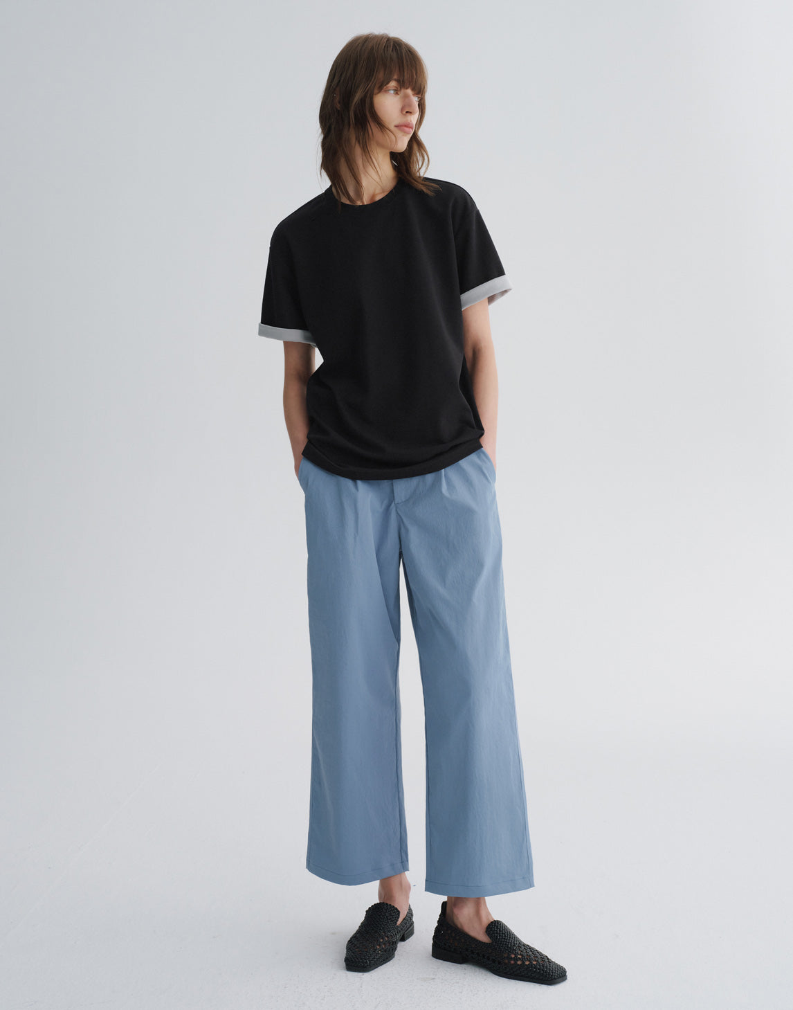 Pantalon droit slim raccourci