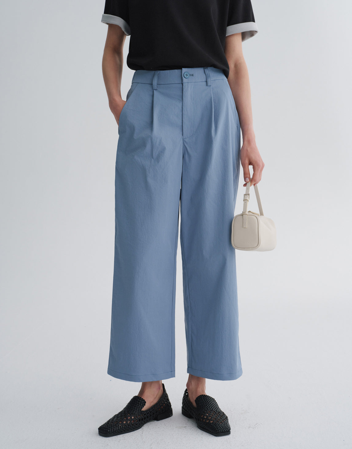 Pantalon droit slim raccourci