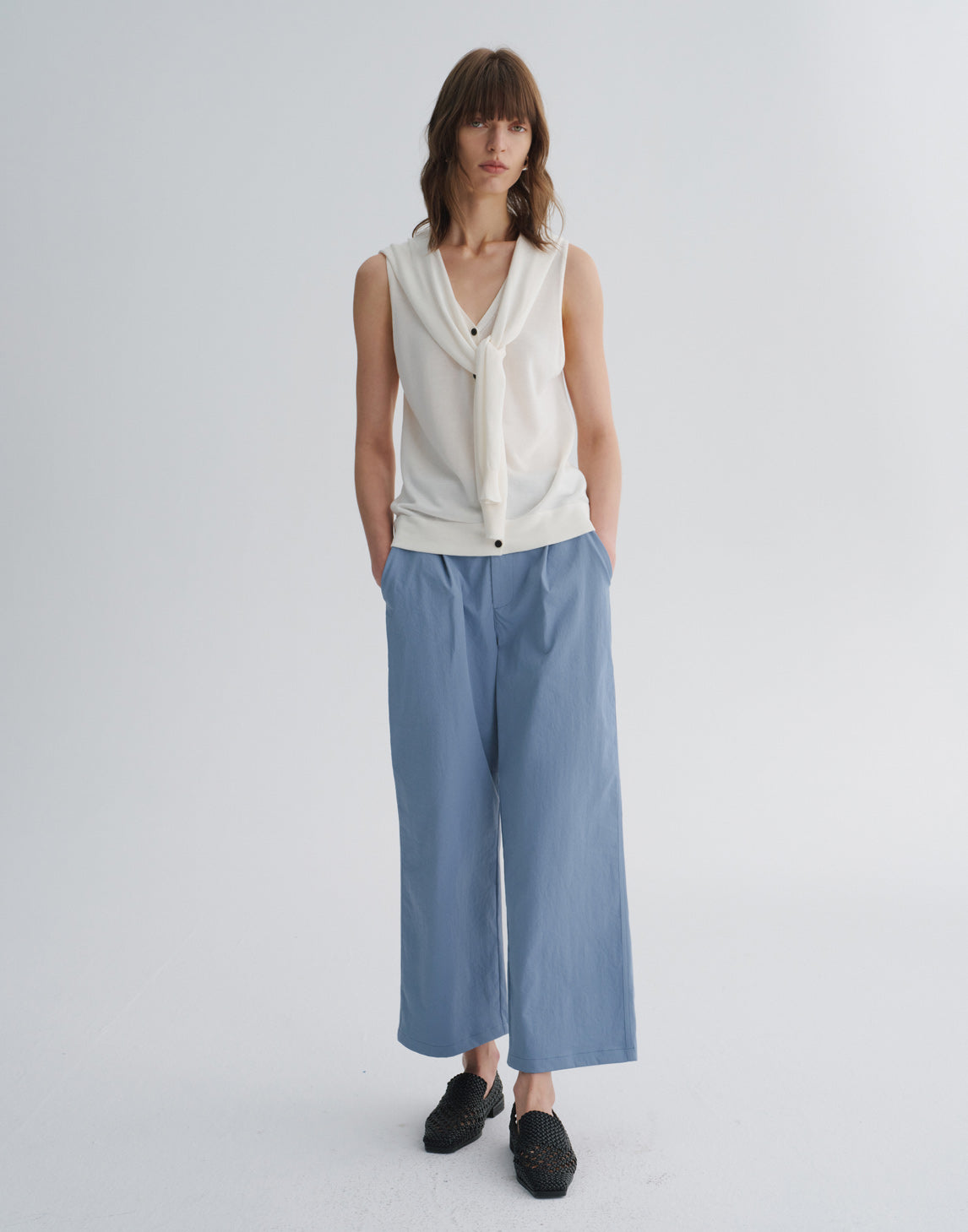Pantalon droit slim raccourci