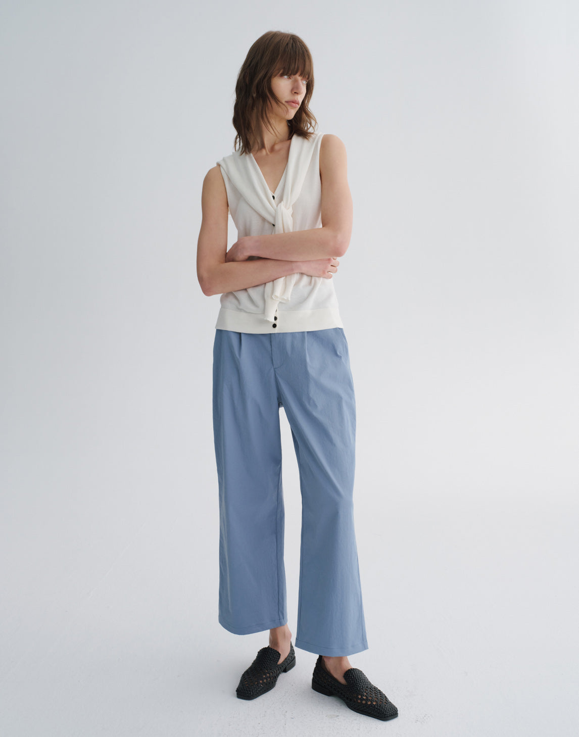 Pantalon droit slim raccourci