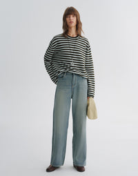 Vintage Washed Wide-Leg Jeans