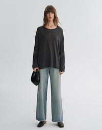 Vintage Washed Wide-Leg Jeans