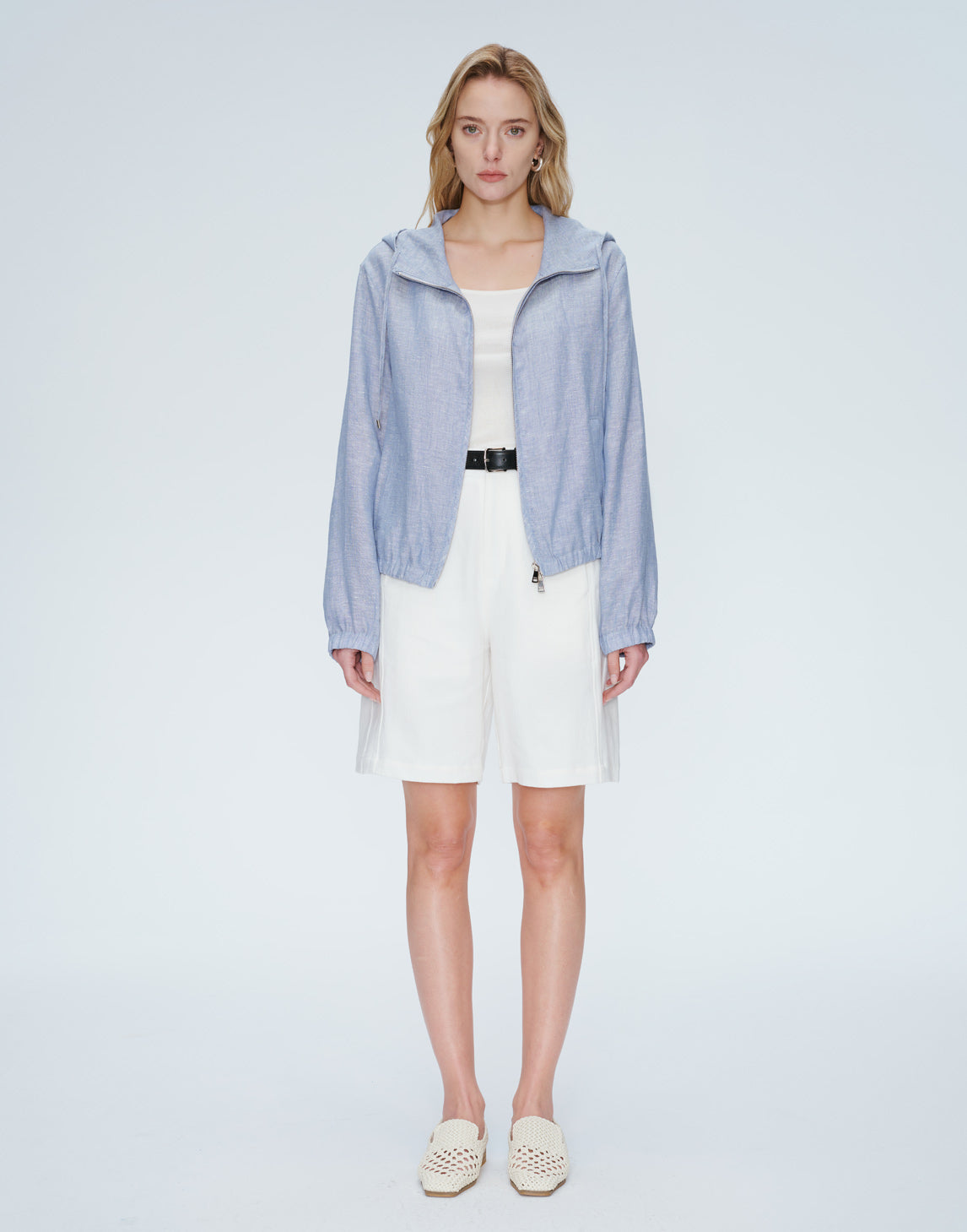 Giacca con cappuccio in lino Breeze