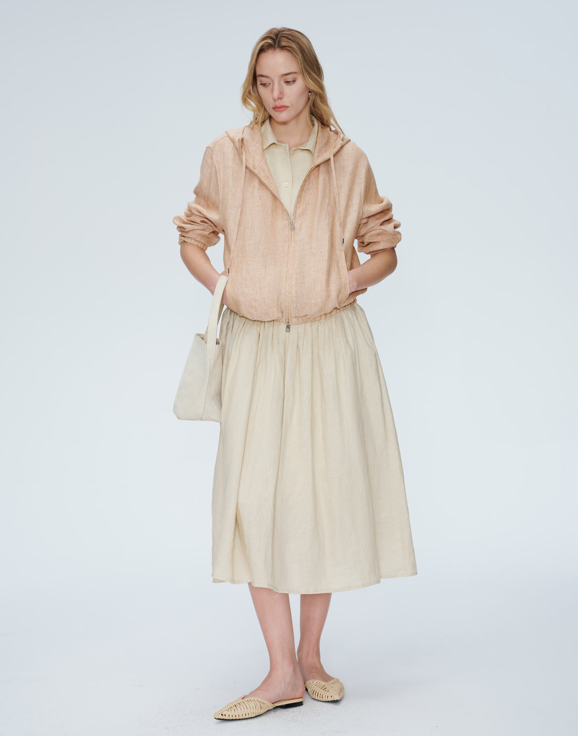 Giacca con cappuccio in lino Breeze