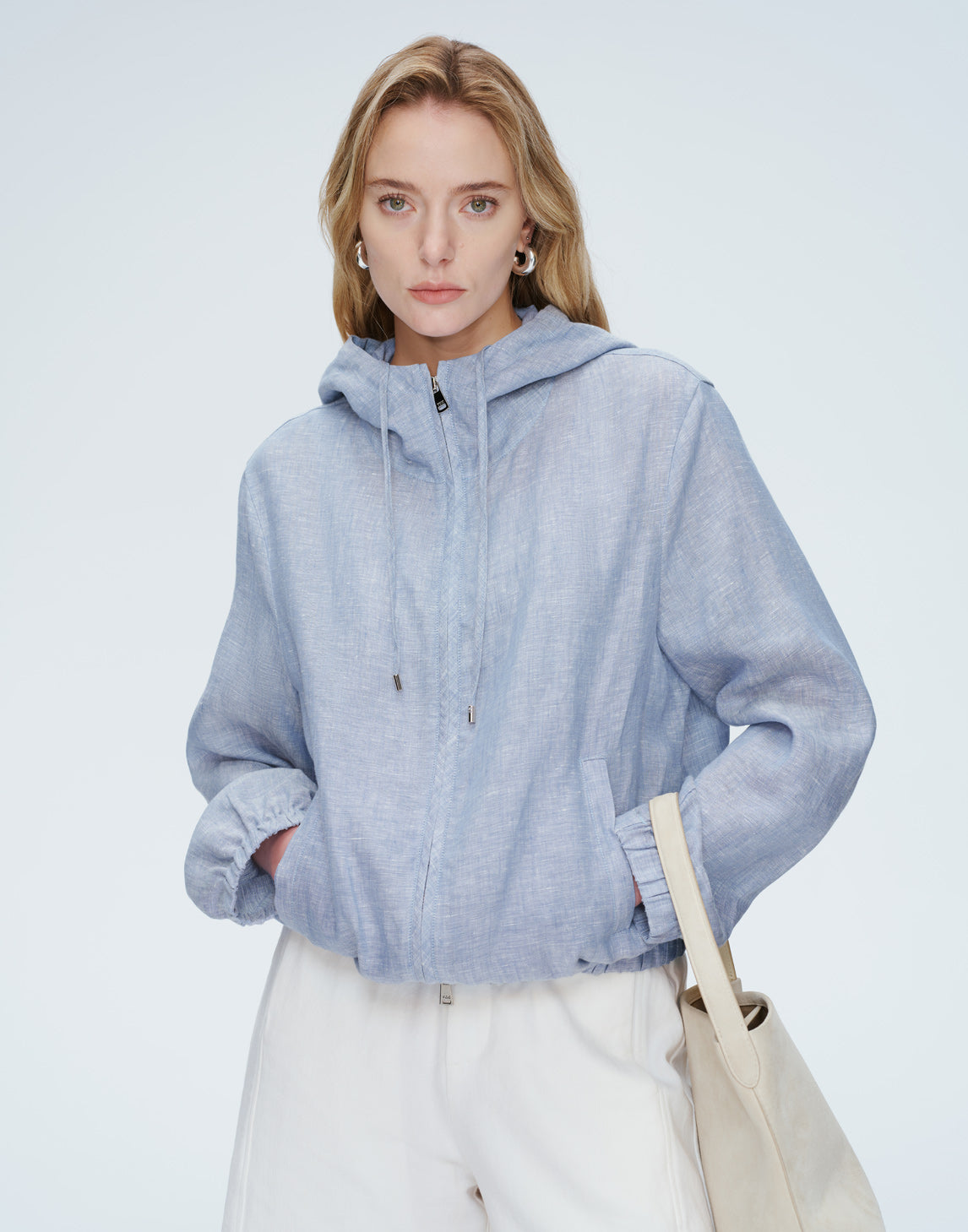 Giacca con cappuccio in lino Breeze