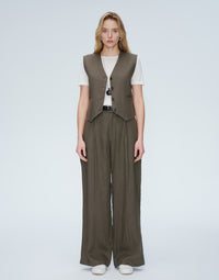 V-Neck Linen Waistcoat