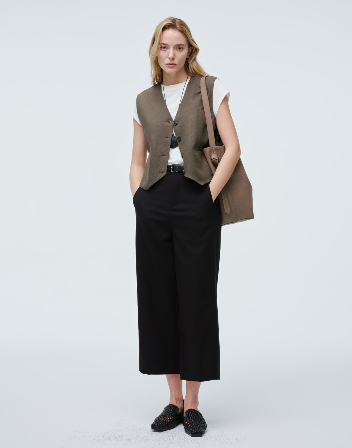 V-Neck Linen Waistcoat