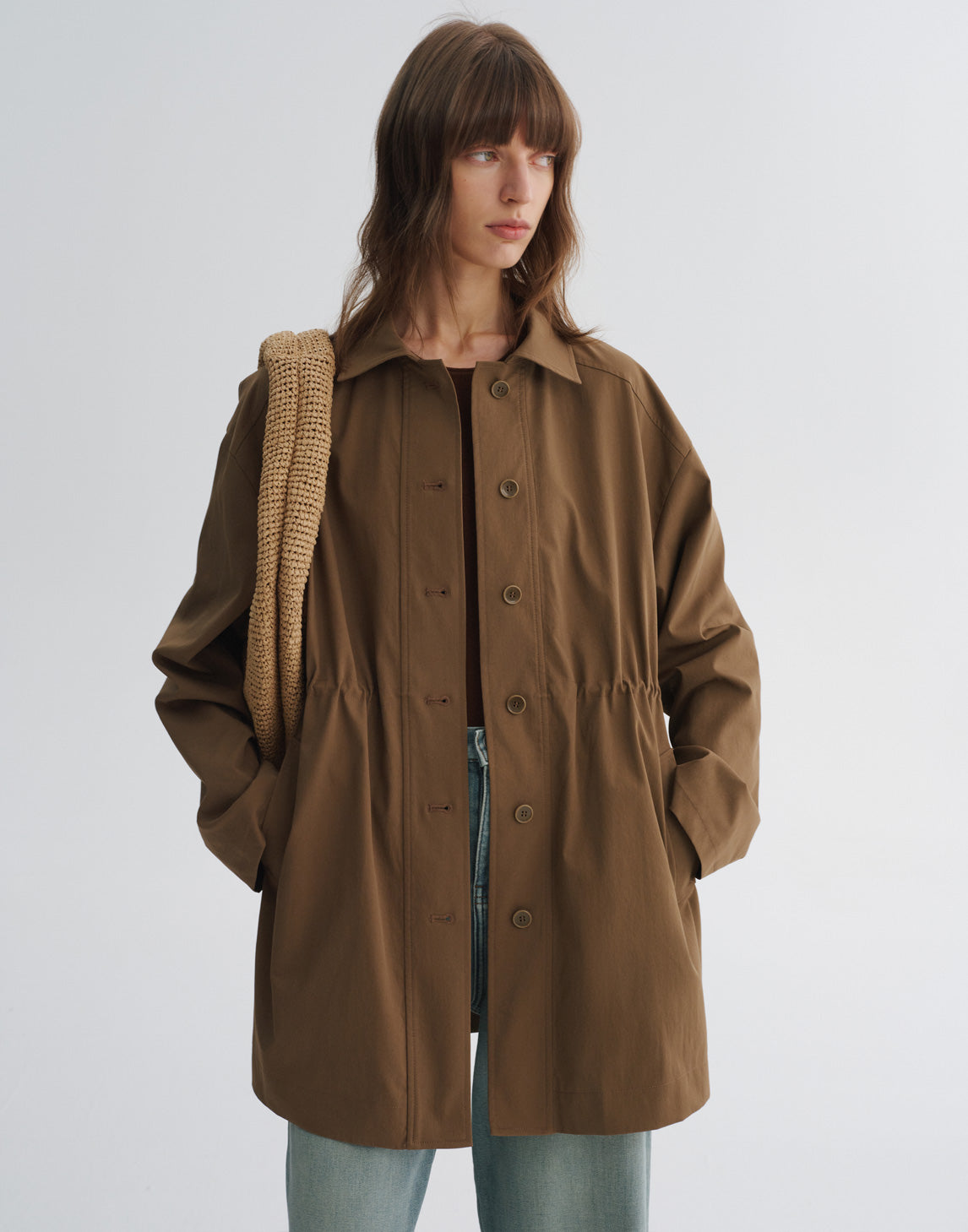 Strukturierter übergroßer Trenchcoat