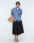 Modal-Cotton Blend High-Waisted Umbrella Skirt