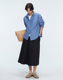 Modal-Cotton Blend High-Waisted Umbrella Skirt