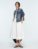 Modal-Cotton Blend High-Waisted Umbrella Skirt