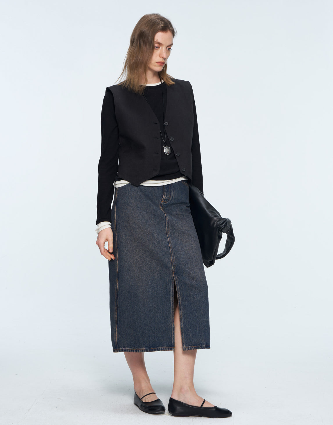 Chic jupe en jean fendue