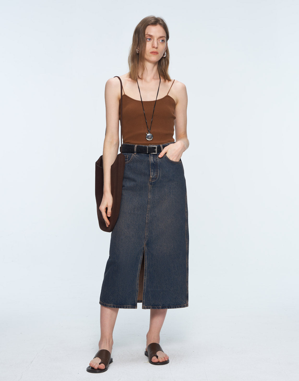 Chic jupe en jean fendue