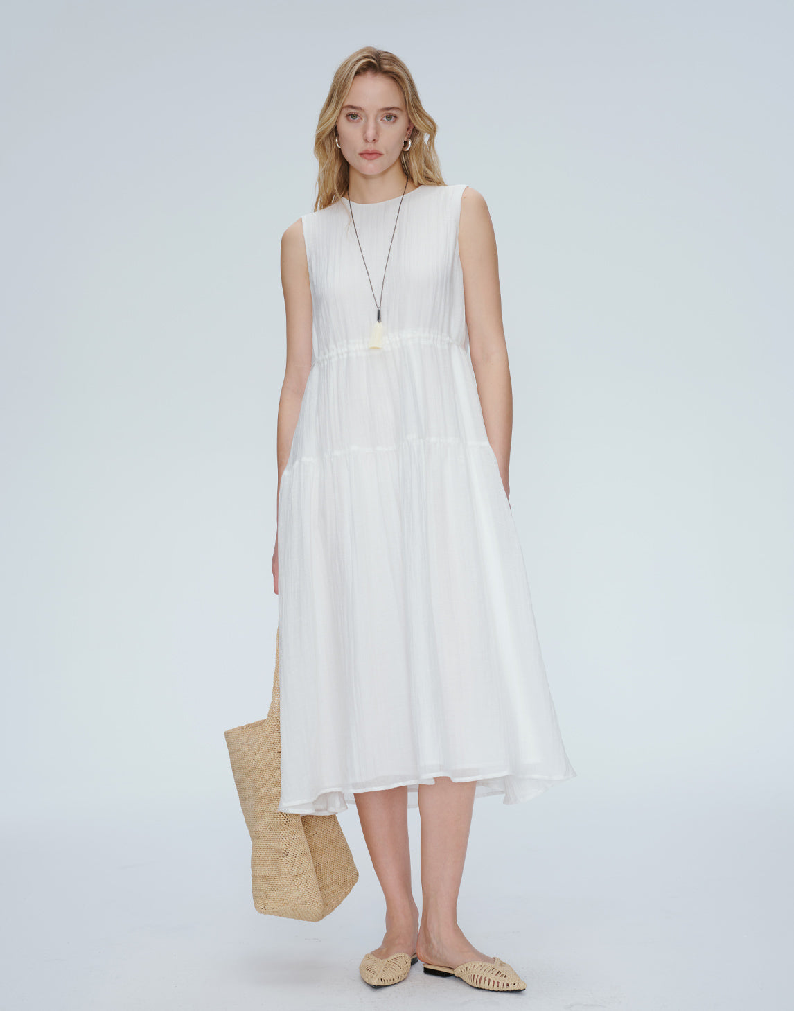 Vestido midi de mezcla de lino Willow