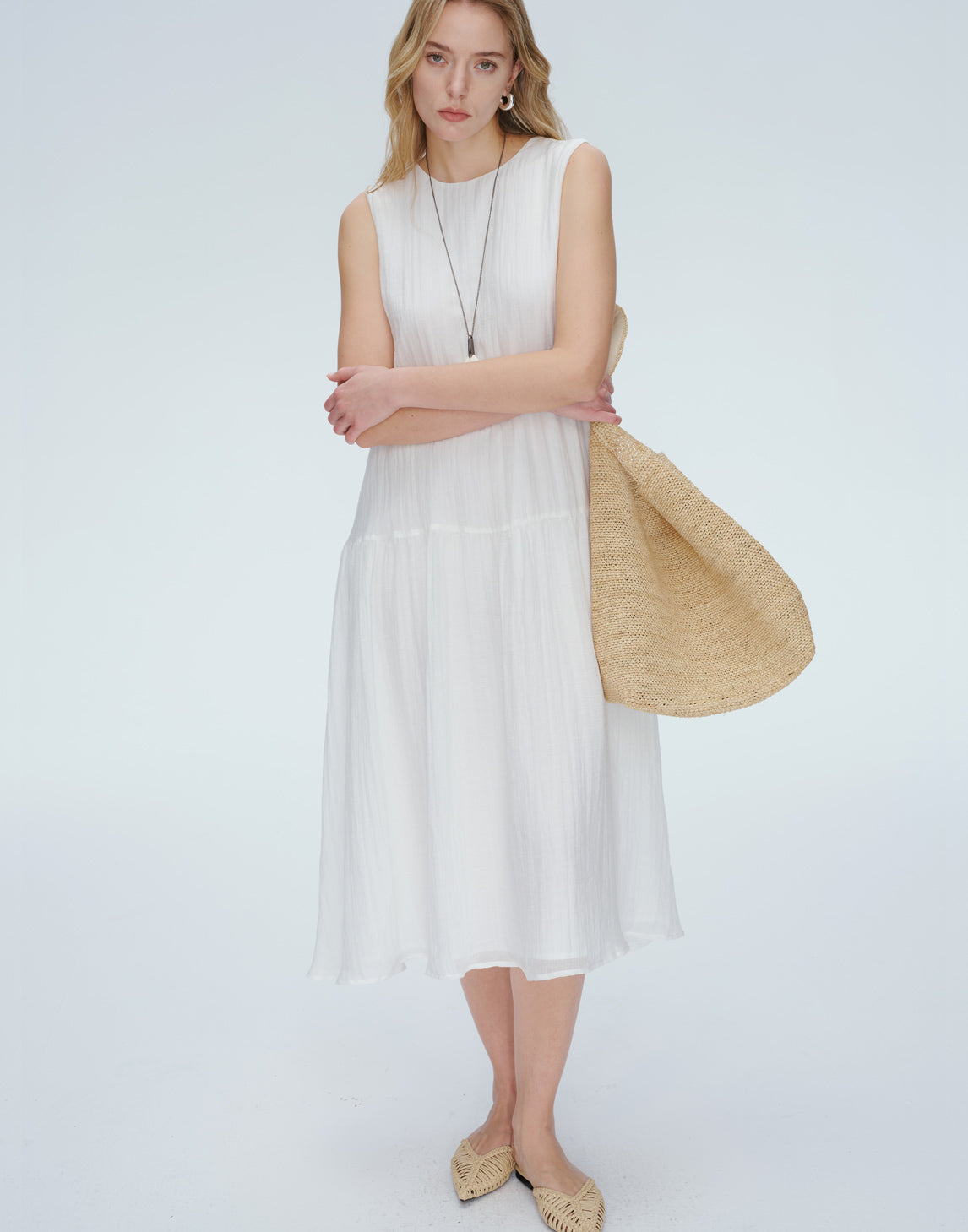 Vestido midi de mezcla de lino Willow