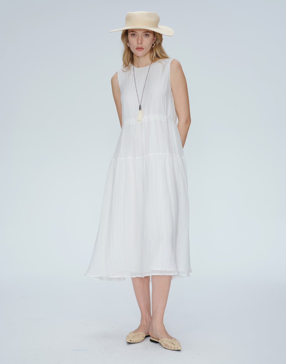 Vestido midi de mezcla de lino Willow