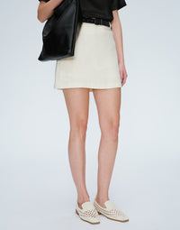 Linen-Cotton A-Line Mini Skirt