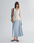 Acetate A-Line Midi Skirt