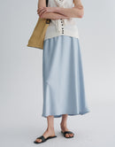Acetate A-Line Midi Skirt