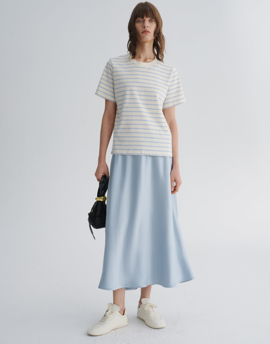 Acetate A-Line Midi Skirt
