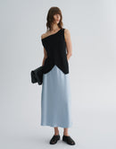 Acetate A-Line Midi Skirt