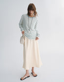Acetate A-Line Midi Skirt