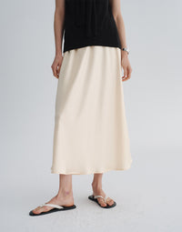 Acetate A-Line Midi Skirt
