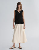 Acetate A-Line Midi Skirt
