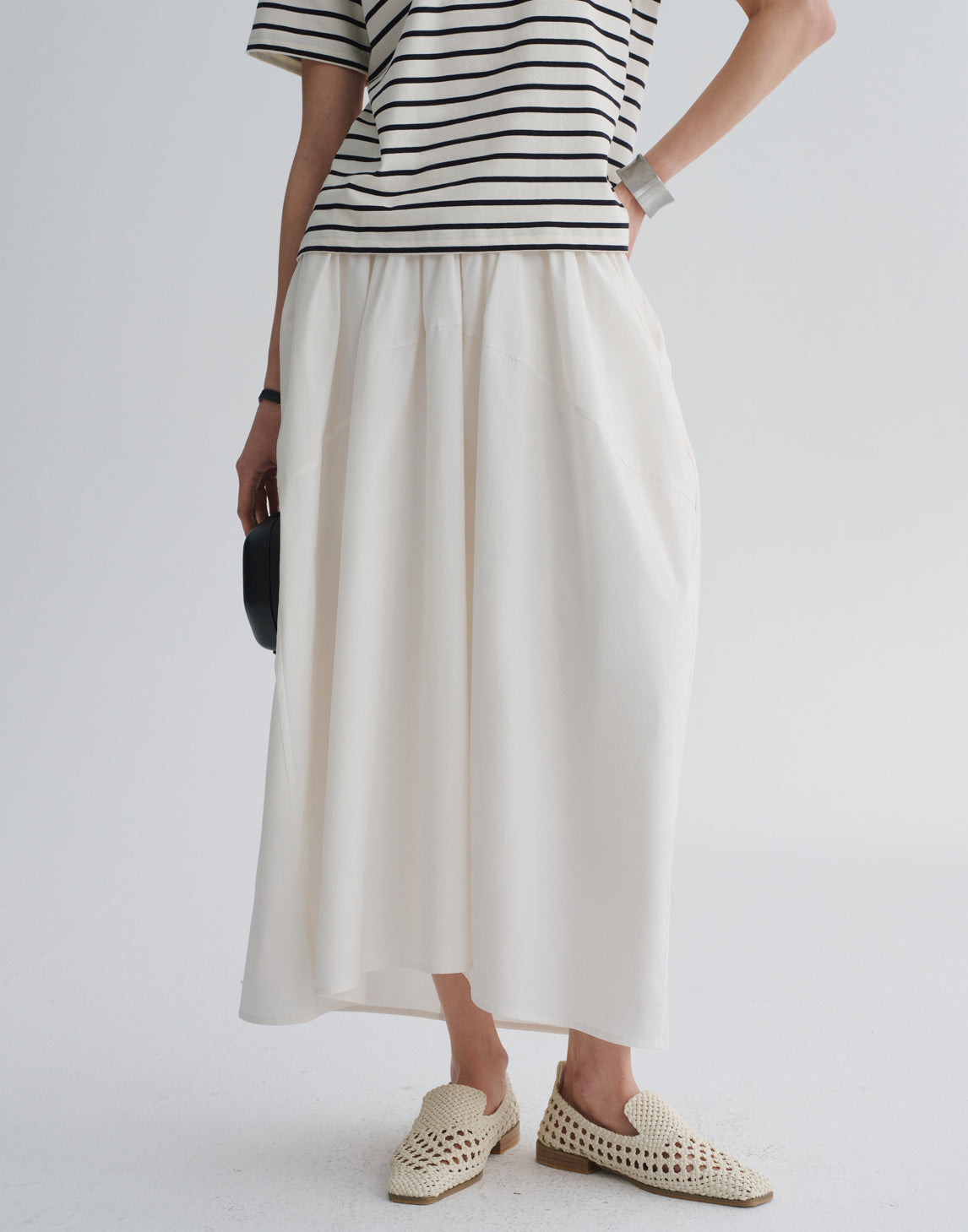 Gathered Waist Balloon Skirt