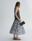 Floral A-Line Midi Skirt
